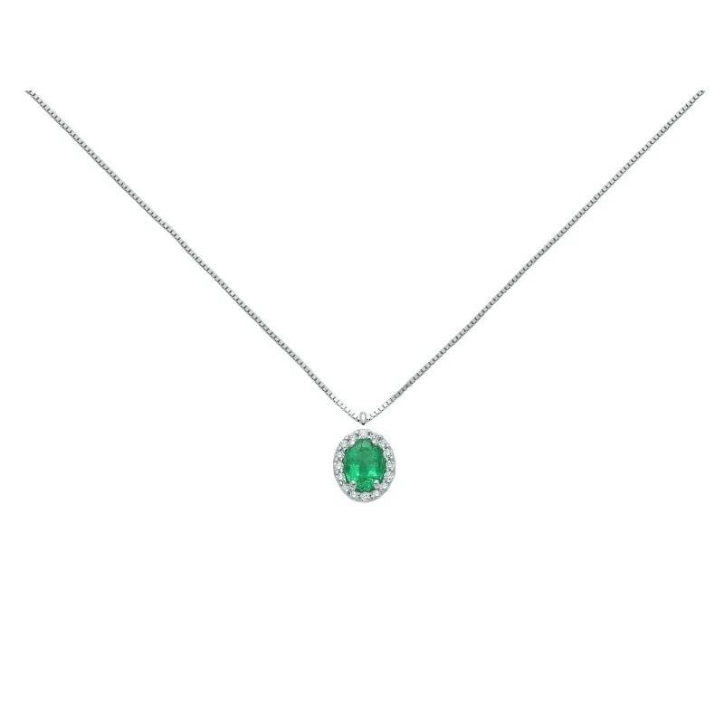 Collana oro Yukiko donna con smeraldo e diamanti CLD4094Y