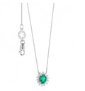 Collana oro bianco con smeraldo e diamanti Comete gioielli Contessa donna GLB 1569