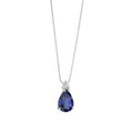 Collana oro bianco e zaffiro con diamante donna Gioielli Comete Storia di Luce GLB 1506