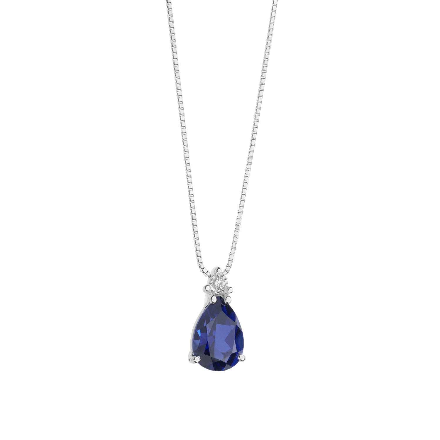 Halskette Weißgold und Saphir mit Diamant Damen Schmuck Comete Storia di Luce GLB 1506