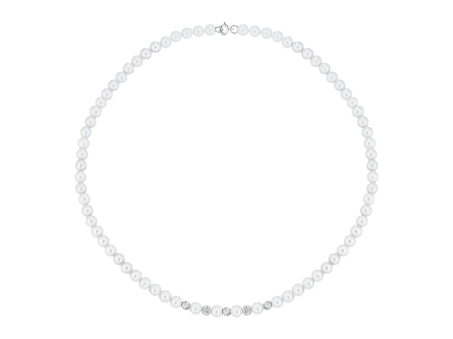 Collana perle Kioto con 5 sfere e chiusura oro 9kt