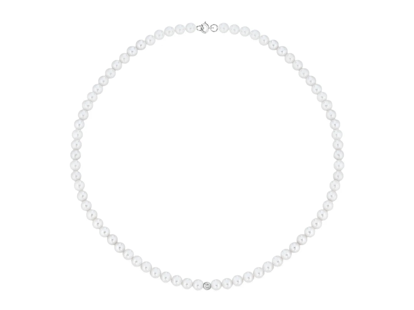 Collana perle Kioto con sfera luminosa e chiusura oro 9kt