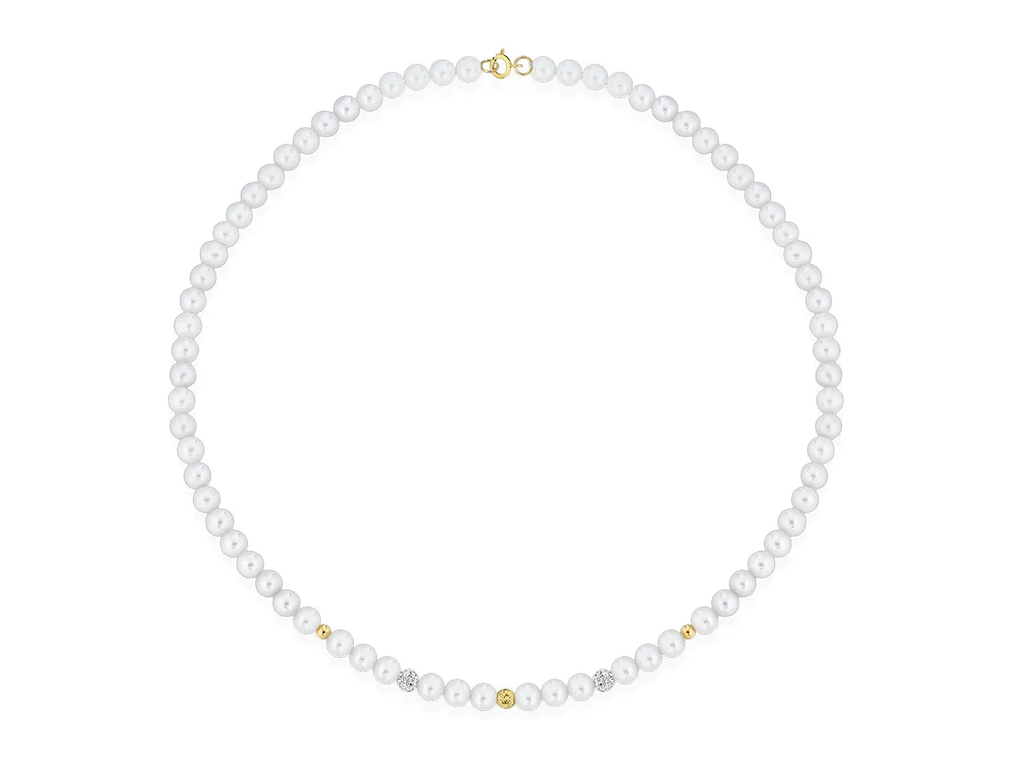 Collana perle Kioto con sfere argentate e dorate
