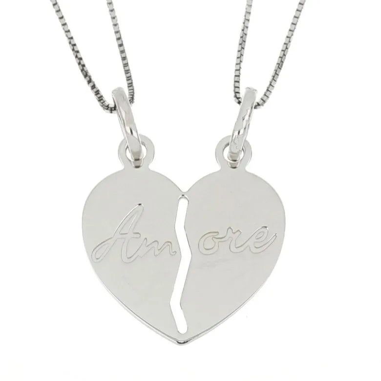Collana Personalizzata con Cuori Divisi in Argento 925
