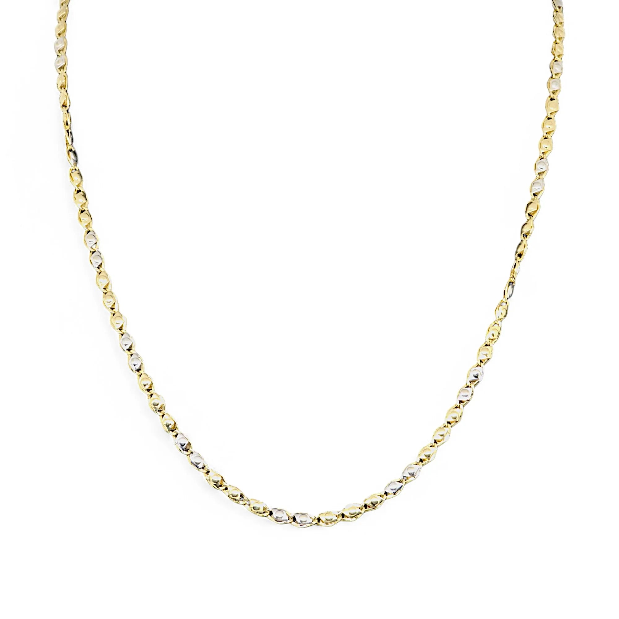 Collana piatta in Oro 18kt 750 Bicolore Eleganza e Raffinatezza