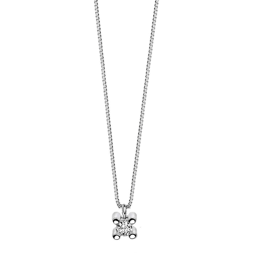 Collana punto luce donna in oro bianco e diamante Comete Oro 18kt glb 1406