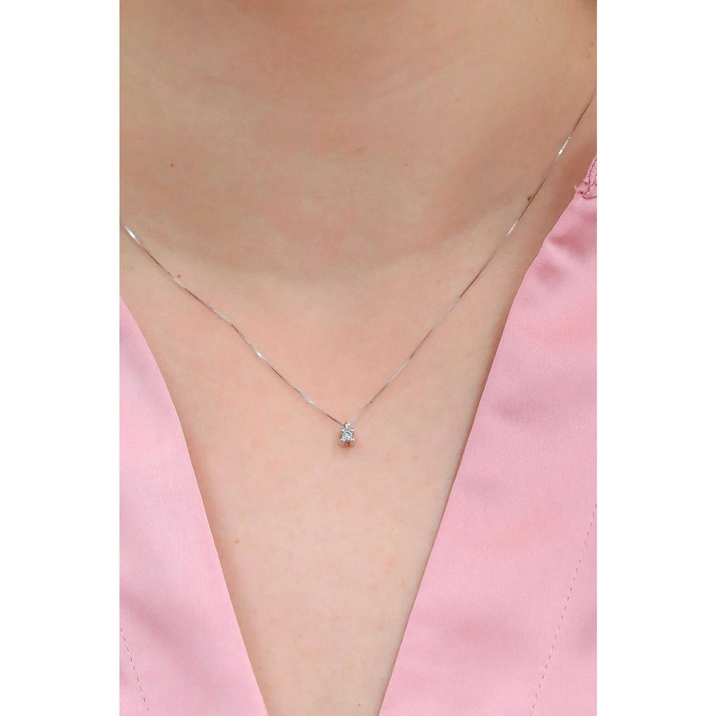 Collana punto luce donna in oro bianco e diamante Comete Oro 18kt glb 1406
