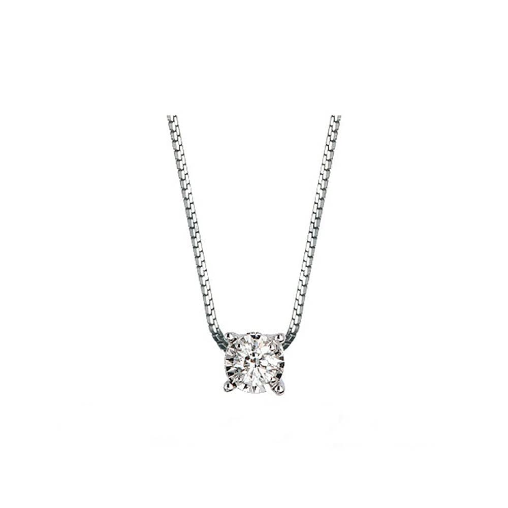 Collana punto luce donna marchio Donnaoro in oro bianco e diamanti DKPL6880.S010