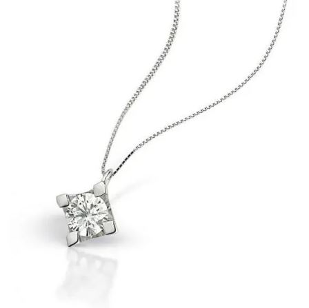 Collana punto luce in oro bianco e diamanti PG Gioielli da donna