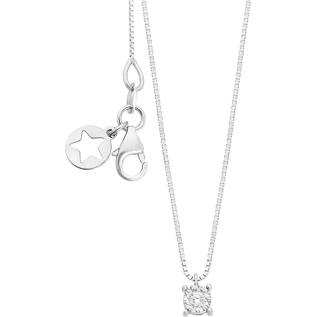 Damen-Halskette mit Solitaire-Anhänger aus Gold und Diamanten von Comete