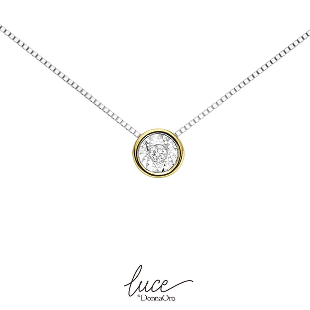 Collana punto luce oro giallo e diamanti Donnaoro DHPL7383.004