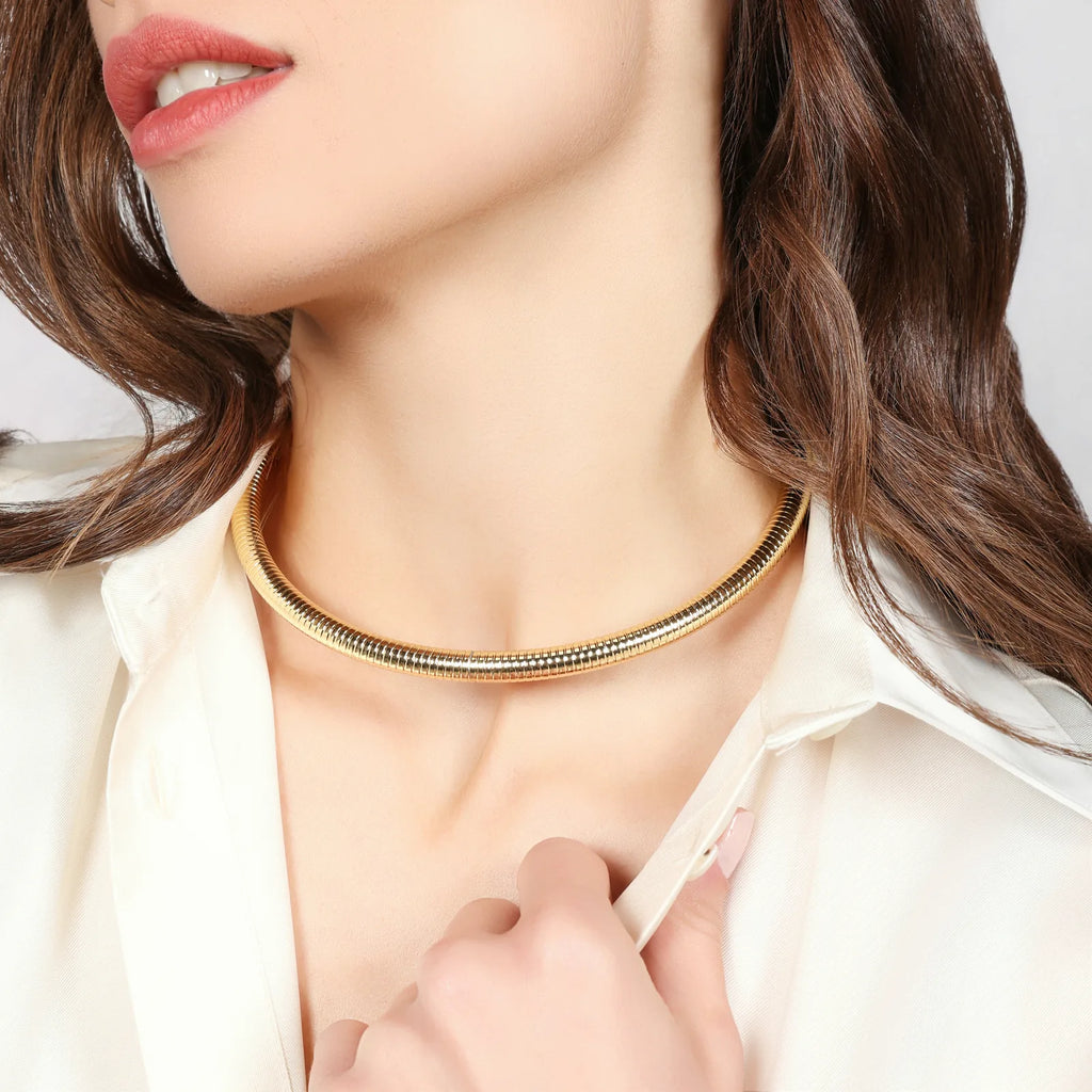 Collana rigida Tubogas dorata Unoaerre donna 2854