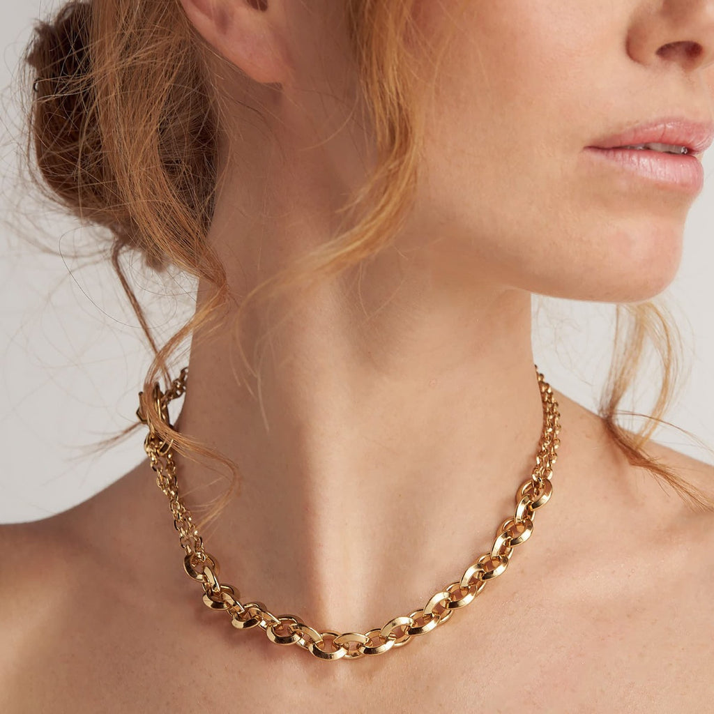 Collana rolò Unoaerre donna bronzo dorato 2222