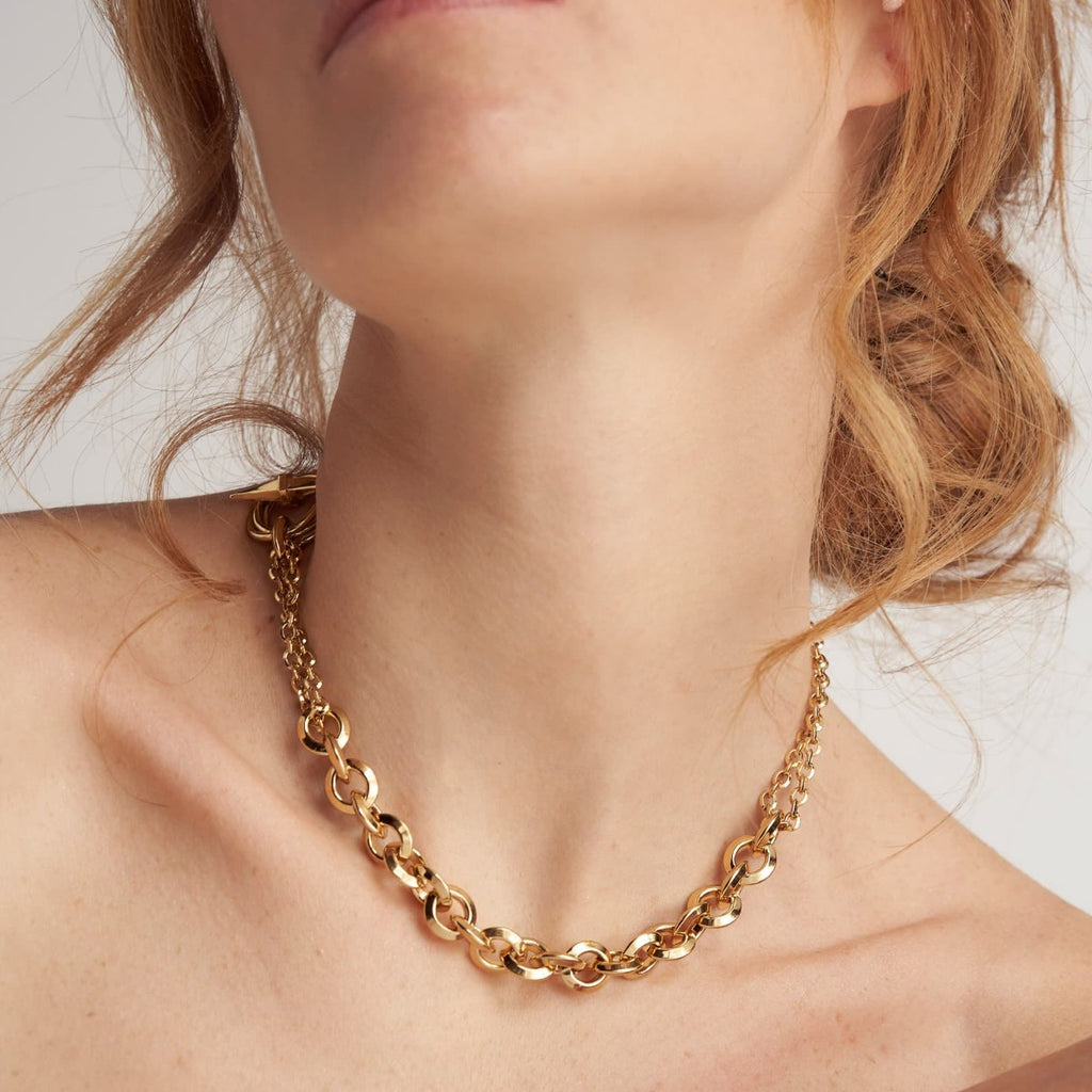 Collana rolò Unoaerre donna bronzo dorato 2222