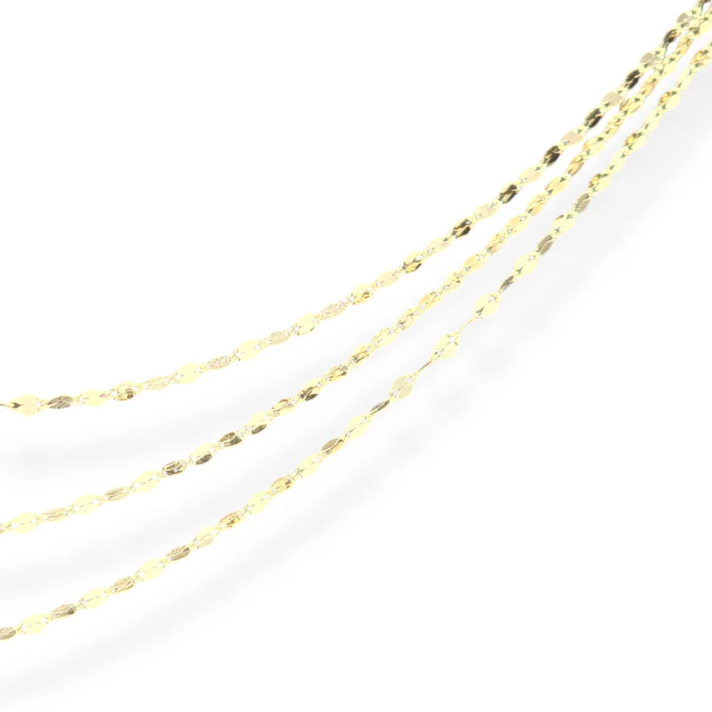 Collana specchiata a tre fili in oro giallo 18kt