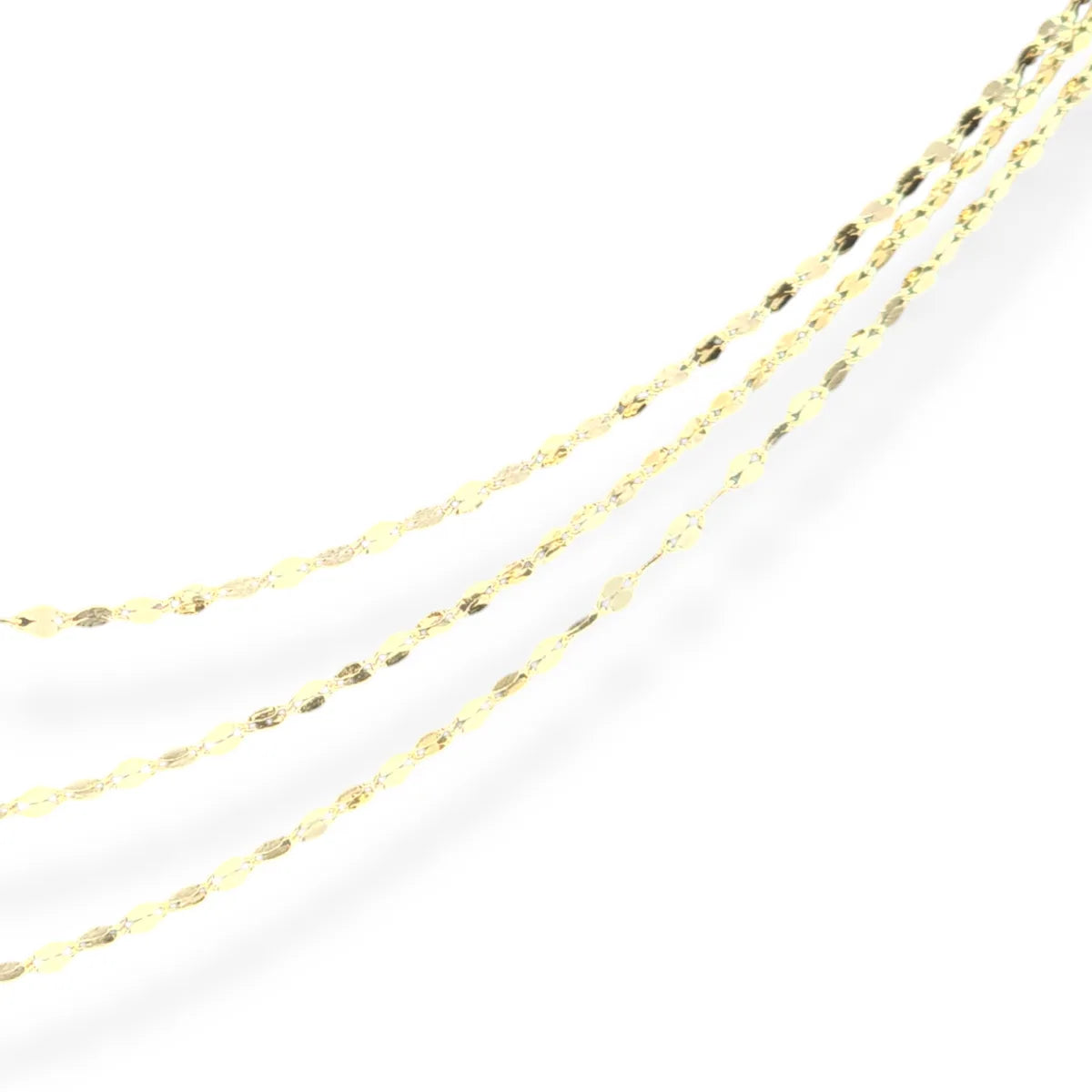 Collana specchiata a tre fili in oro giallo 18kt