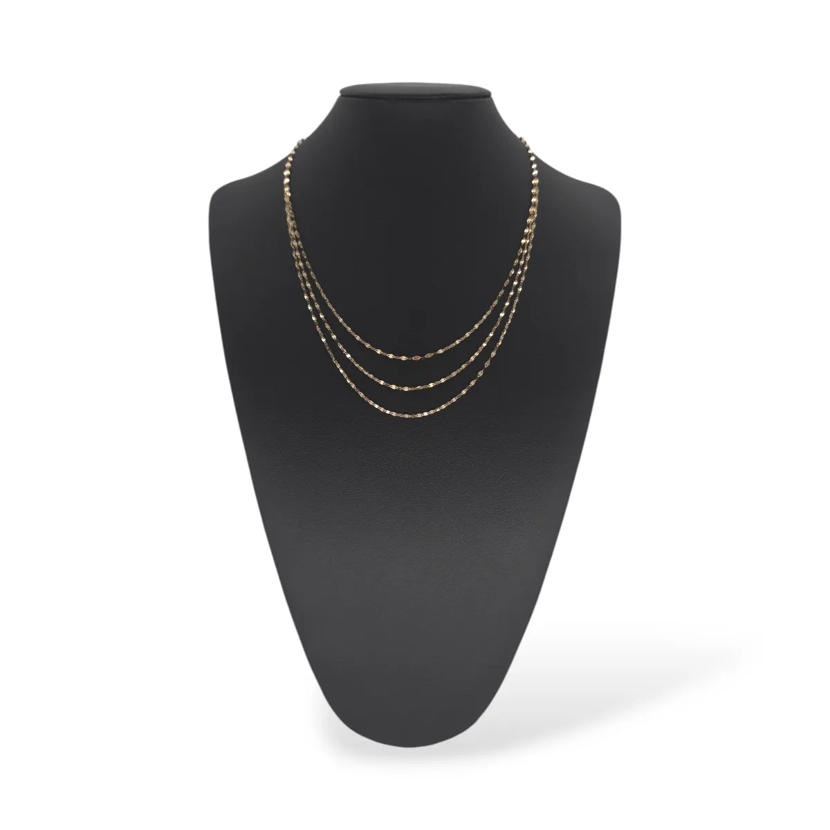 Collana specchiata a tre fili in oro giallo 18kt