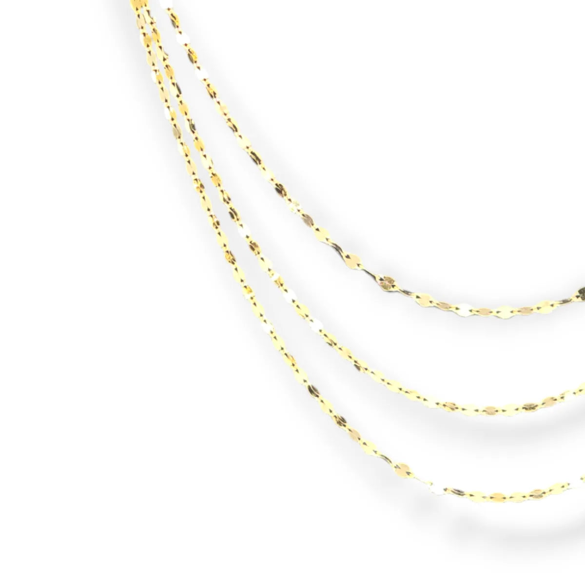Collana specchiata a tre fili in oro giallo 18kt