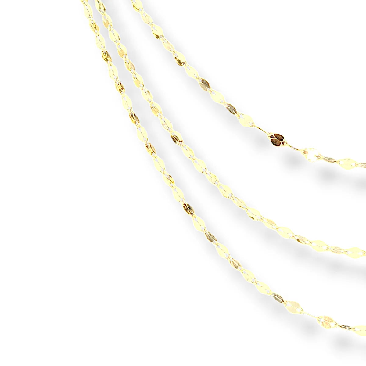 Collana specchiata a tre fili in oro giallo 18kt