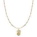 Collana specchiata con volto di cristo in oro giallo 18kt