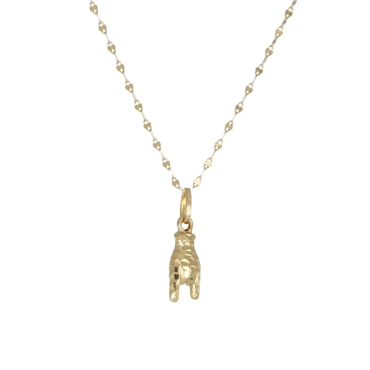 Collana specchiata in oro giallo 18kt con corna