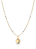 Collana specchiata in oro giallo 18kt con cuore