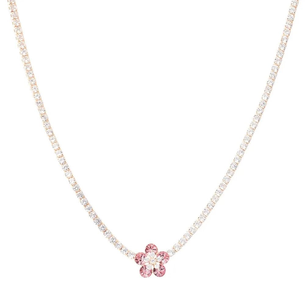 Collana tennis Stroili con fiore e zirconi bianchi
