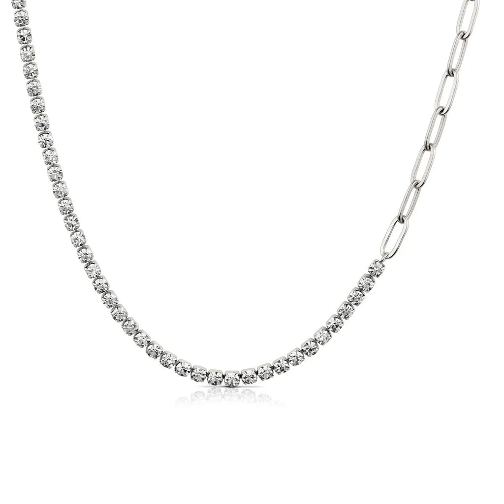 Collana tennis donna Ops in acciaio con zirconi bianchi opscl-941
