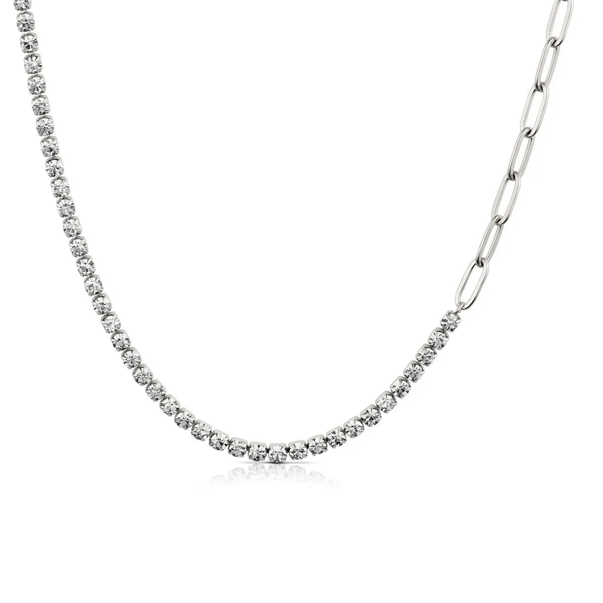 Collana tennis donna Ops in acciaio con zirconi bianchi opscl-941