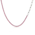 Collana tennis donna Ops in acciaio con zirconi rosa opscl-942