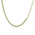 Collana tennis donna Ops in acciaio dorato con zirconi verdi