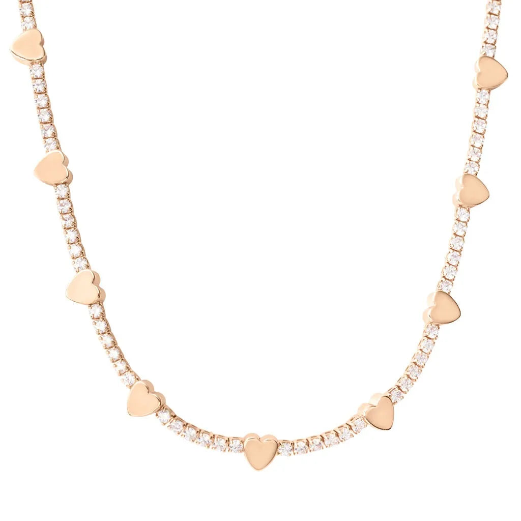 Collana tennis donna Stroili romantic shine ottone rosa cristallo