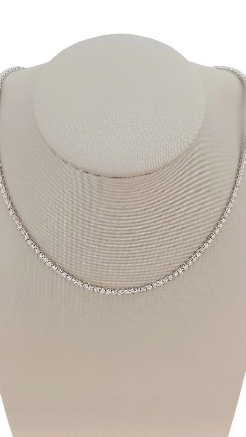 Damen-Tenniskette, geradlinig, aus 18 Karat Weißgold mit Diamanten