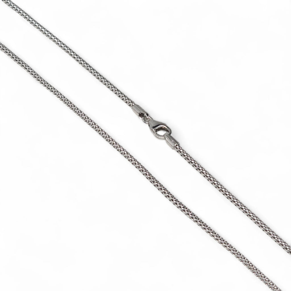 Unisex-Halskette aus 18 Karat Weißgold mit Kordelkette, 70 cm
