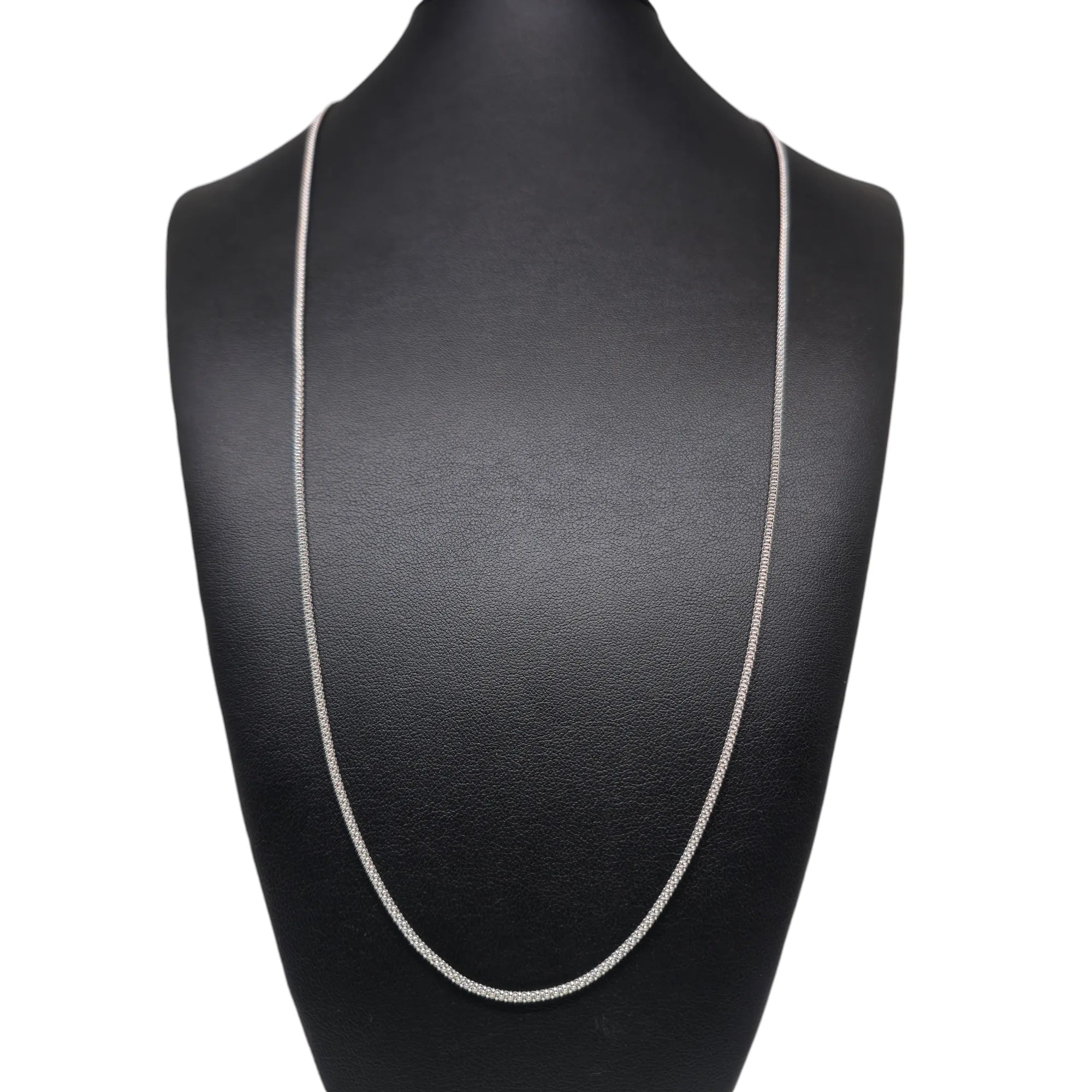 Unisex-Halskette aus 18 Karat Weißgold mit Kordelkette, 70 cm