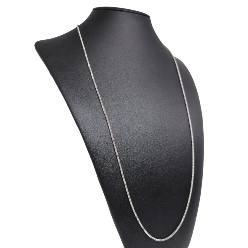 Unisex-Halskette aus 18 Karat Weißgold mit Kordelkette, 70 cm