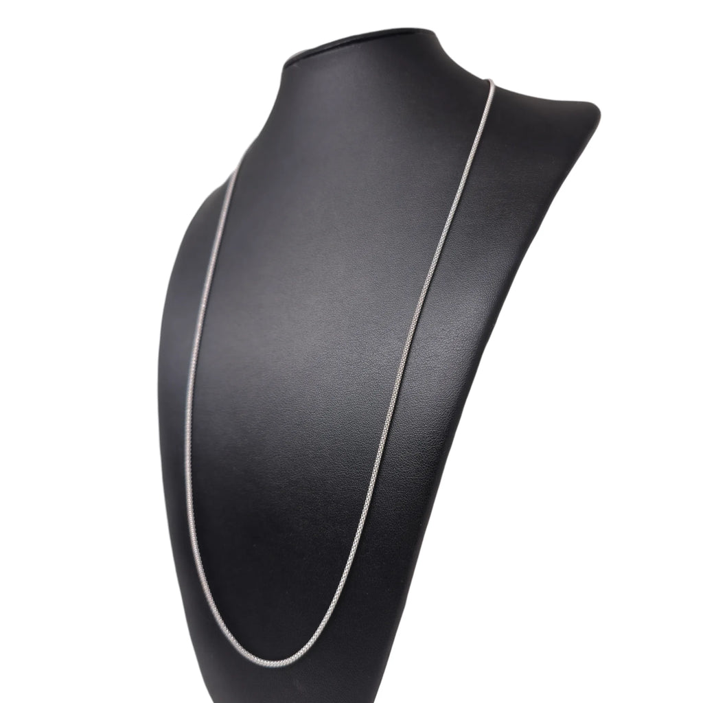 Unisex-Halskette aus 18 Karat Weißgold mit Kordelkette, 70 cm