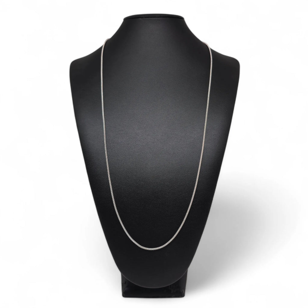 Unisex-Halskette aus 18 Karat Weißgold mit Kordelkette, 70 cm