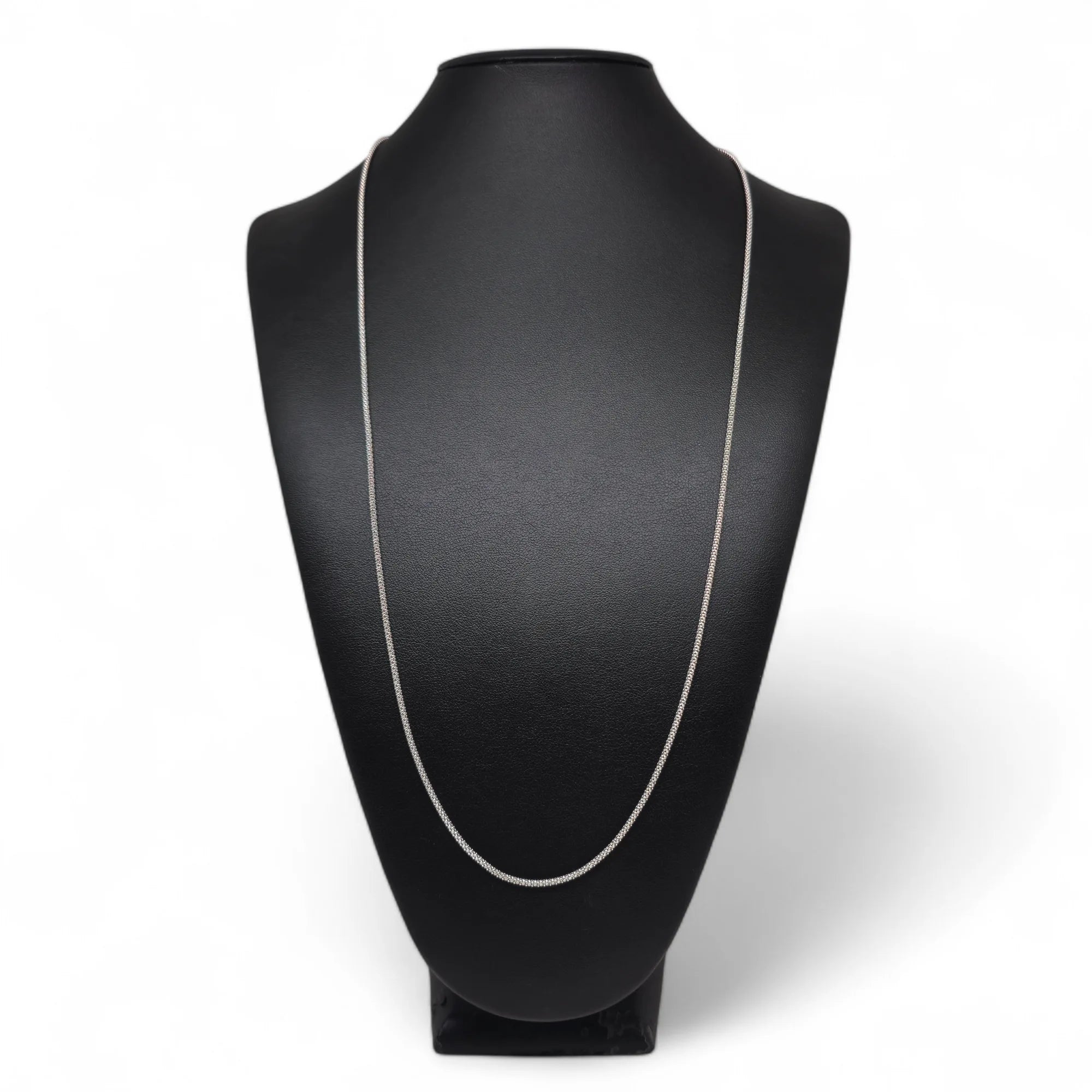 Unisex-Halskette aus 18 Karat Weißgold mit Kordelkette, 70 cm