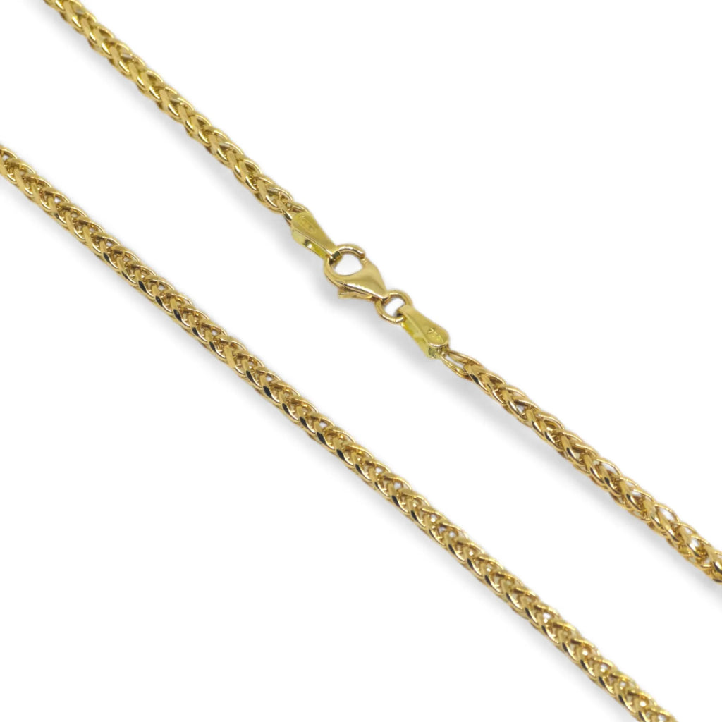 Unisex-Halskette aus 18 Karat Gelbgold mit Ährenkette, 60 cm