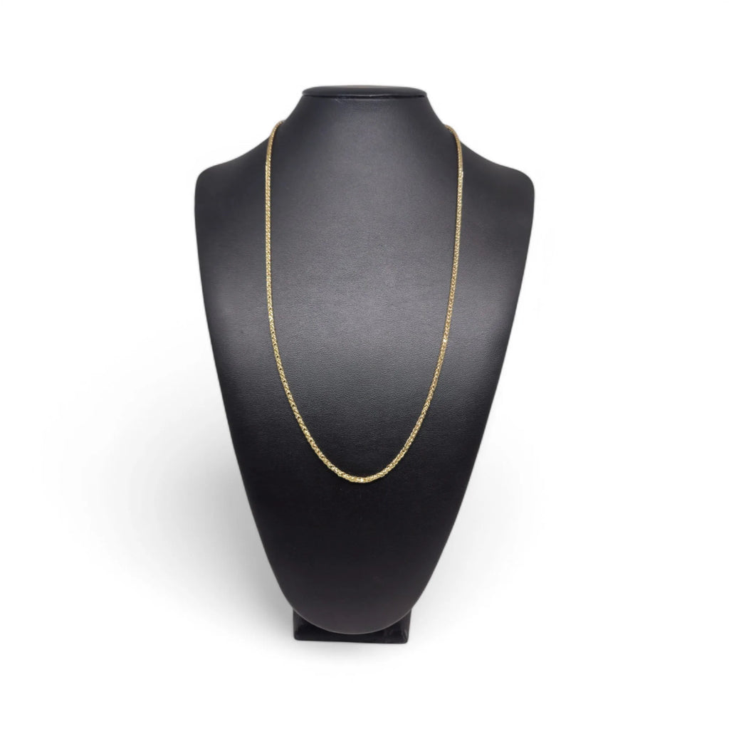 Unisex-Halskette aus 18 Karat Gelbgold mit Ährenkette, 60 cm