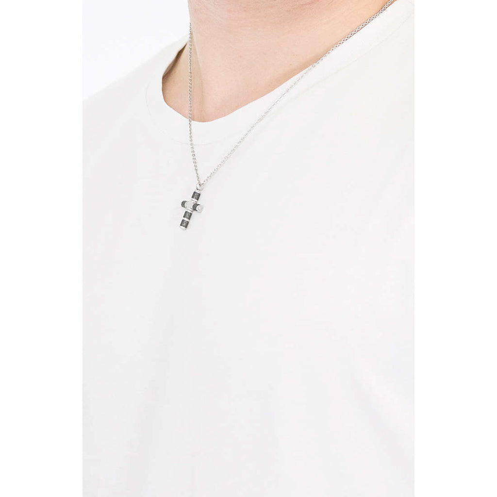 Collana uomo gioielli Comete Texture con croce ugl 681