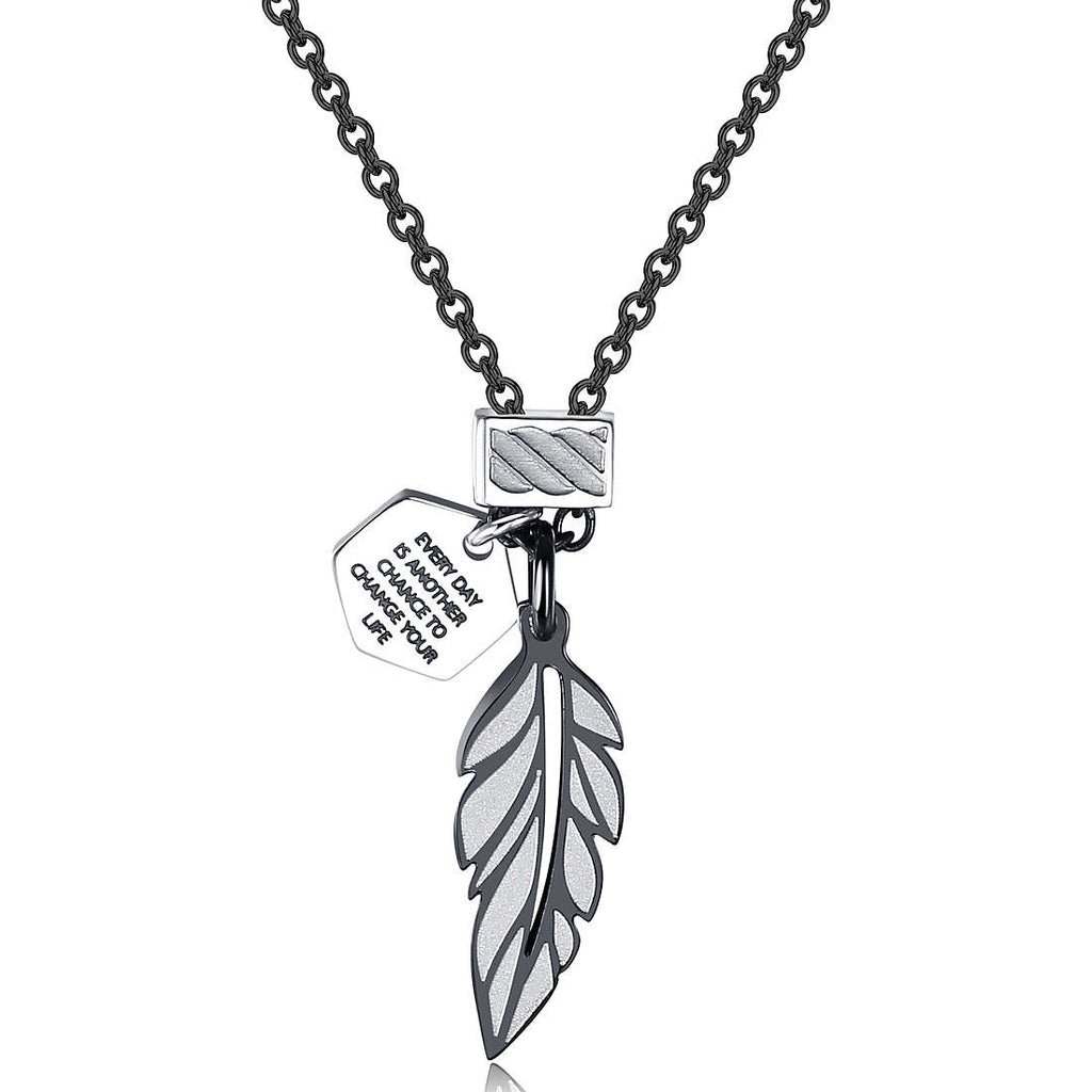 Collana uomo gioielli Sagapò Lifecord slf08 Piuma