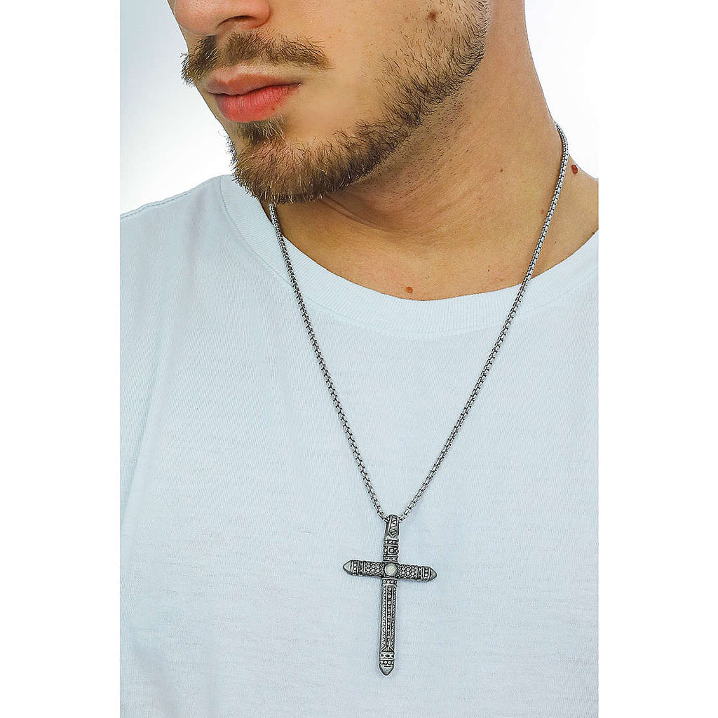 Collana uomo gioielli Sector rude con croce salv09