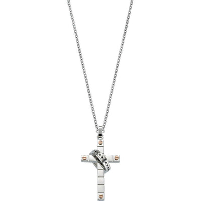 Collana uomo gioielli Sector spirit con croce in acciaio SZQ11