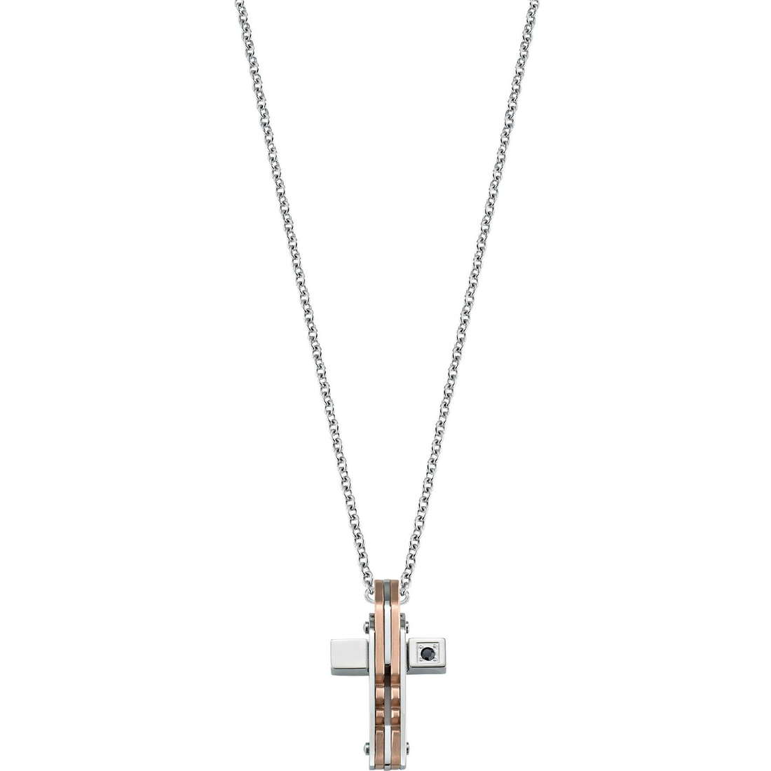 Collana uomo gioielli Sector spirit con croce in acciaio szq10