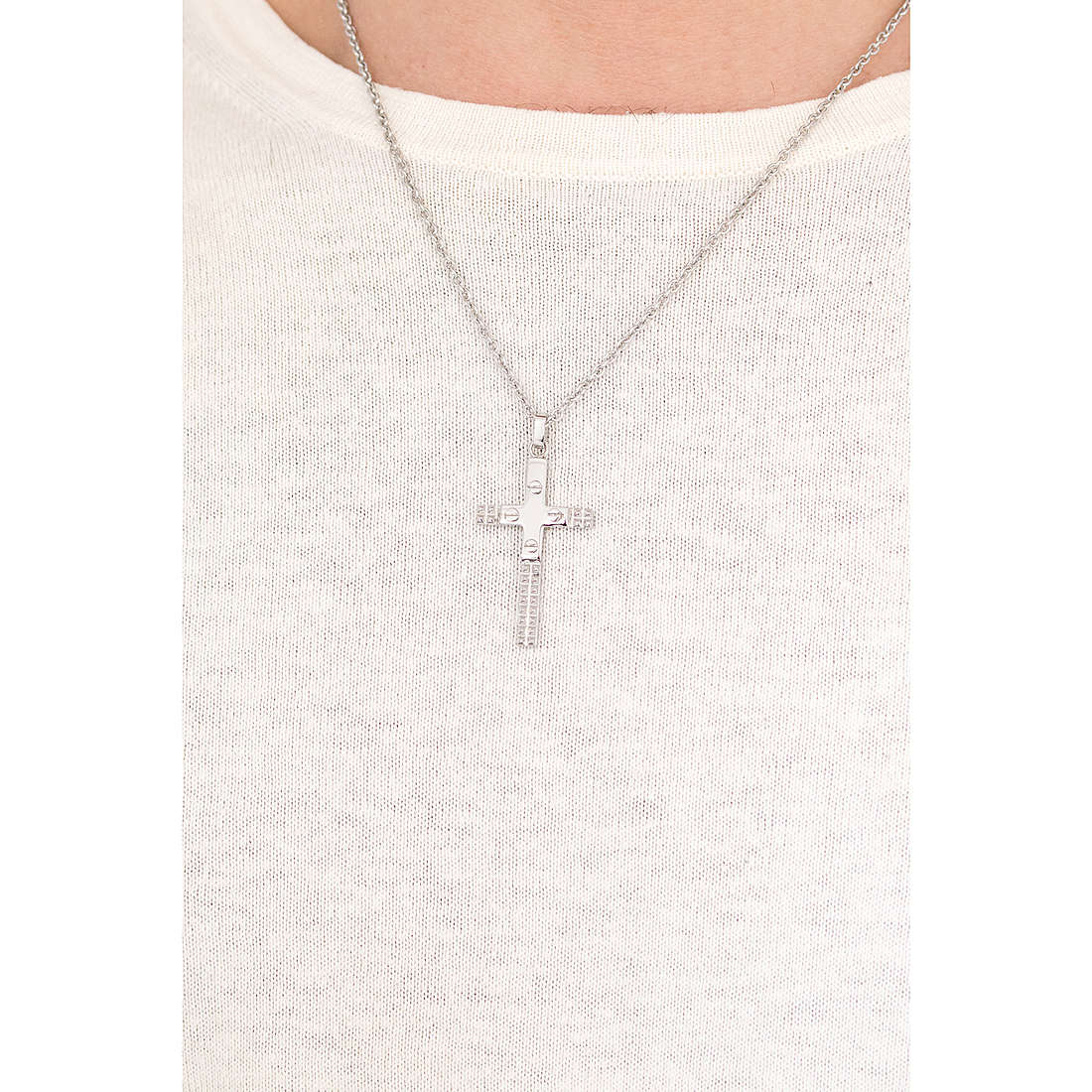 Halskette Herrenschmuck Sector Spirit mit Kreuz aus Stahl szq13