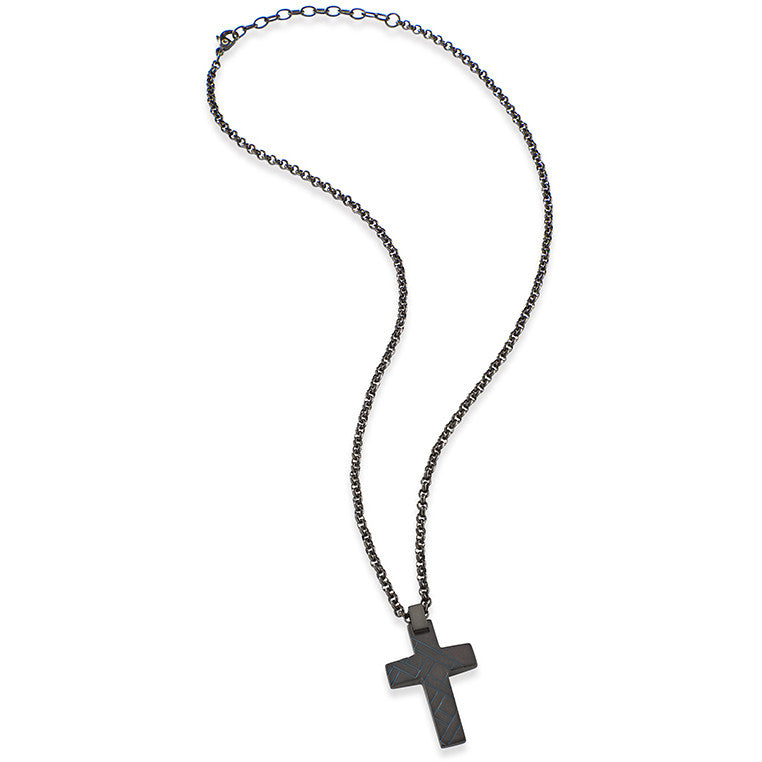 Collana uomo gioielli Sector strong con croce in acciaio saij11