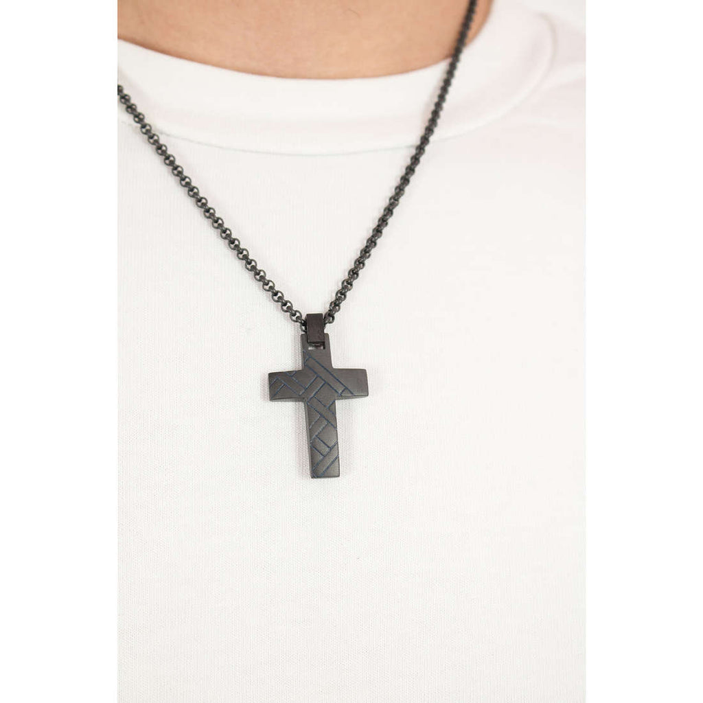 Collana uomo gioielli Sector strong con croce in acciaio saij11
