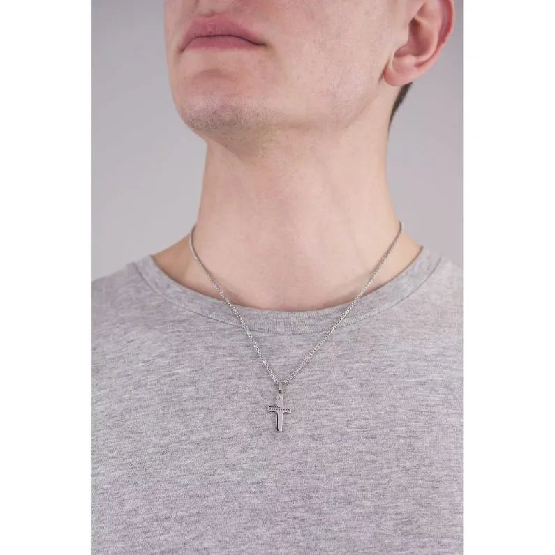 Collana uomo gioiello Comete Zip con croce ugl 521